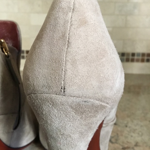 Gucci Taupe Suede Tassel Heeled Booties AS IS - Picture 9 of 16